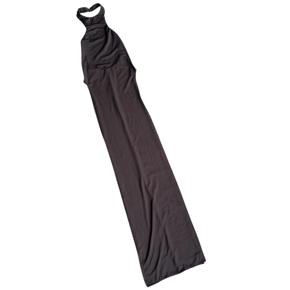 Black Open Side Halter Dress